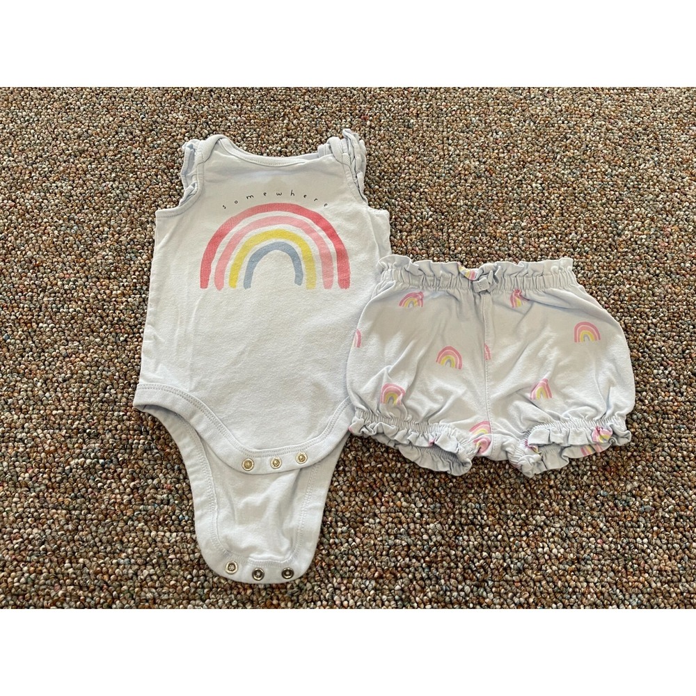 Gap Girls Blue Somewhere Over the Rainbow Outfit 3-6M